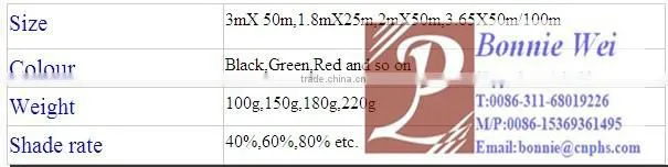 Black sun roof shade agriculture (factory & trader)