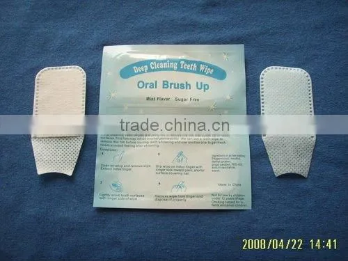 Teeth wipe--teeth cleaning, without toothbrush or water, finger teeth wipes, teeth whitening wipes, brush up