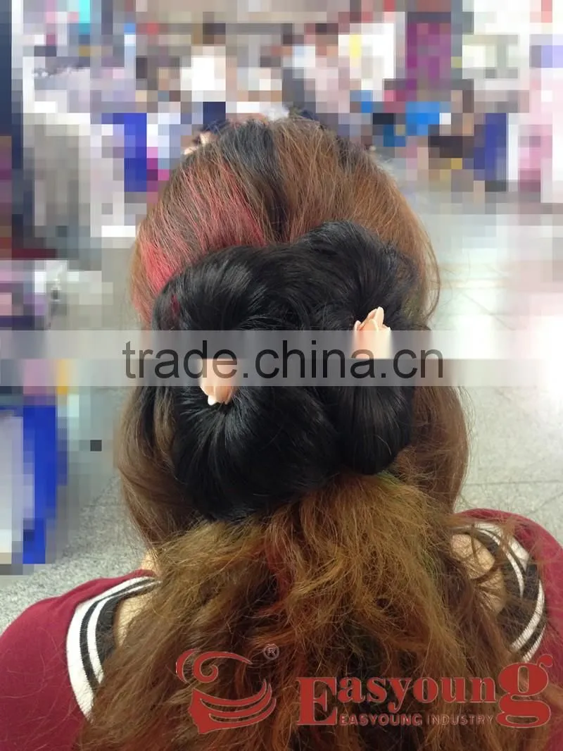women squishy bun, synthetic hair updo, hairpieces claw clip
