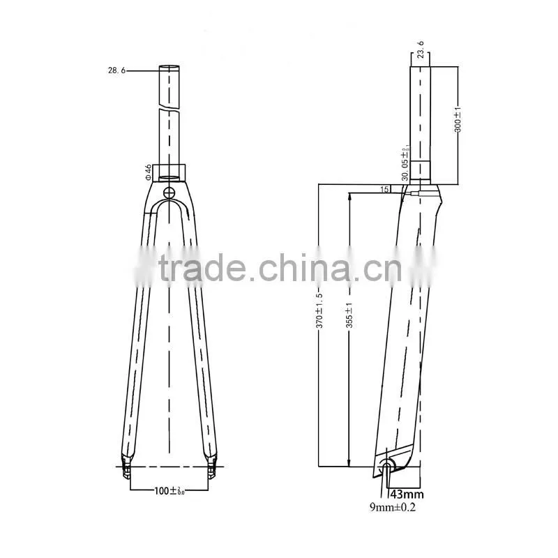 Wholesale road bike carbon fiber fork cheap price 700c carbon bike fork