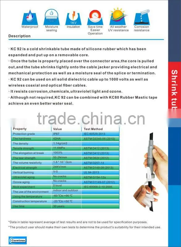 Cold shrink tube RF Connector Coax cable accessories cable grounding kit