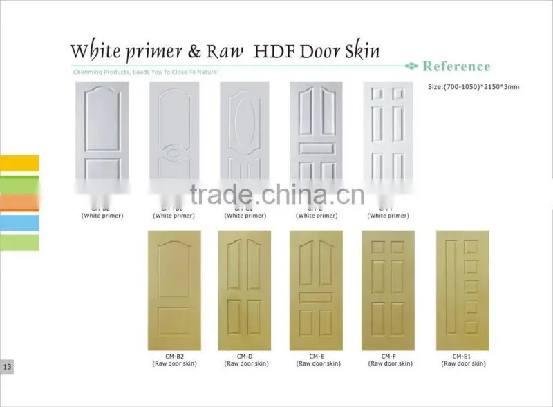 Wood grain white primer molded door skin