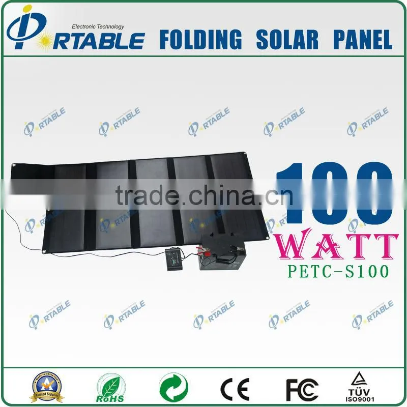 Hot sale! 100W portable folding solar panel kits for car battery/boat/yarcht