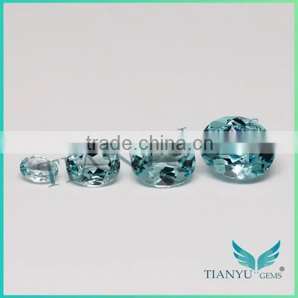 Manufacturers china factory blue topaz rough synthetic aquamarine stones for sale