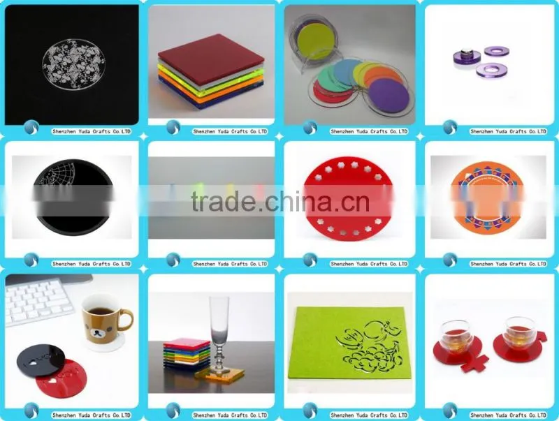 custom design coaster holder, round caoster disk for cups, acrylic coaster wholesale