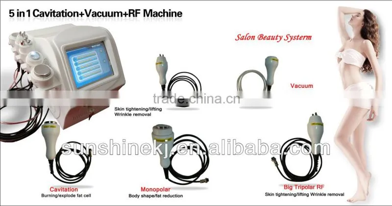 2016 Hot 5 treatment handles ultrasonic cavitation weight loss machine