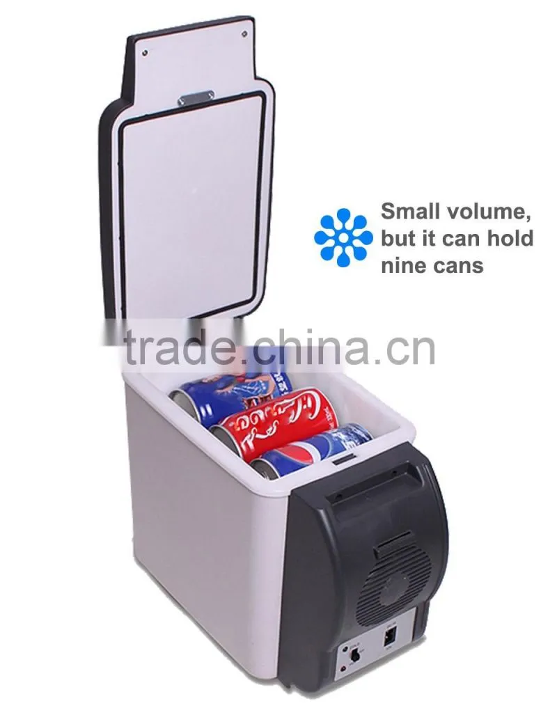 6 L Plastic car mini refrigerator, travel drinking cooler box portable refrigerator with shoulder straps