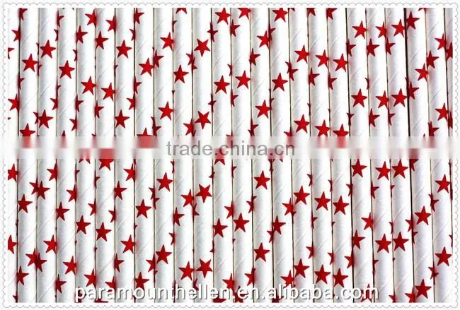 2016 Customizable Eco-Friendly striped decoration paper straws