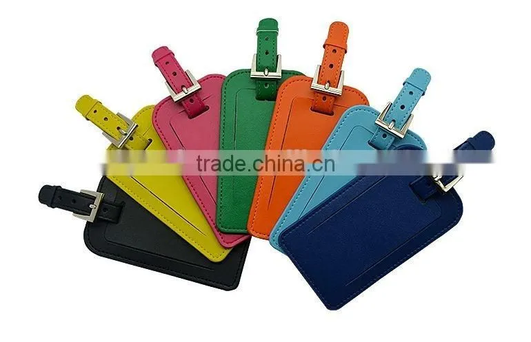 Promotional Fashion Custom PU leather travel personalized business travel leather luggage tags