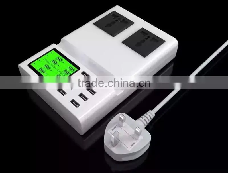 8 ports extension socket usb power strip sockets with LED light