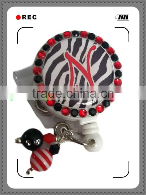 crystal ID Badge Reel,rhinestone yoyo clip