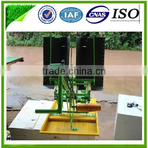 Most popular Agricultural machinery 2Rows Manual Rice Transplanter from China, with wholesale rice transplanter price
