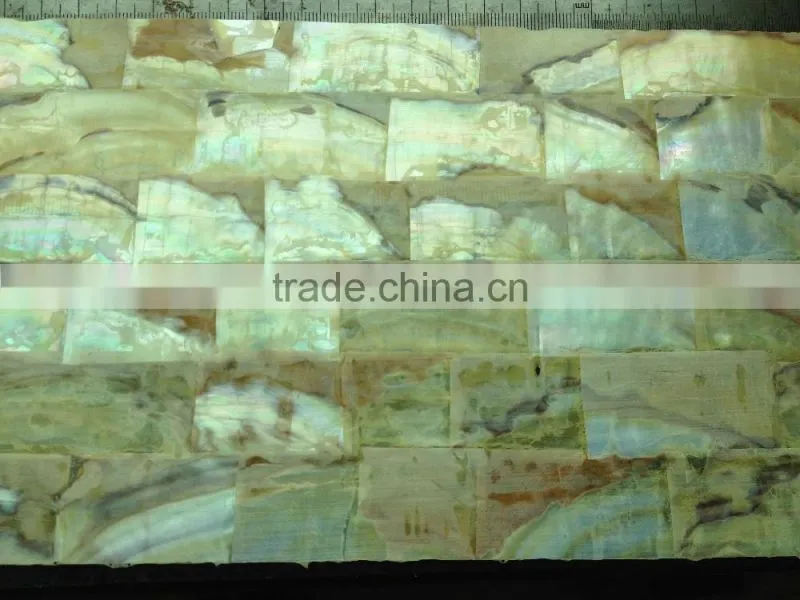 laminated yellow lip mop shell veneer with skin