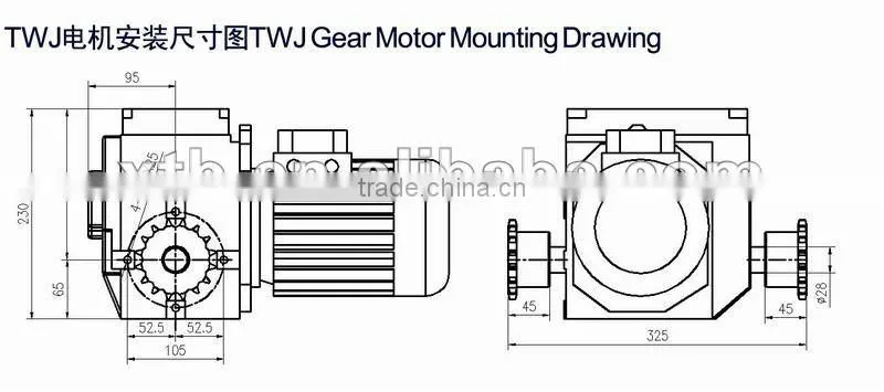 Gear Motor of greenhouse ventilation,380v,3.0rpm,400Nm