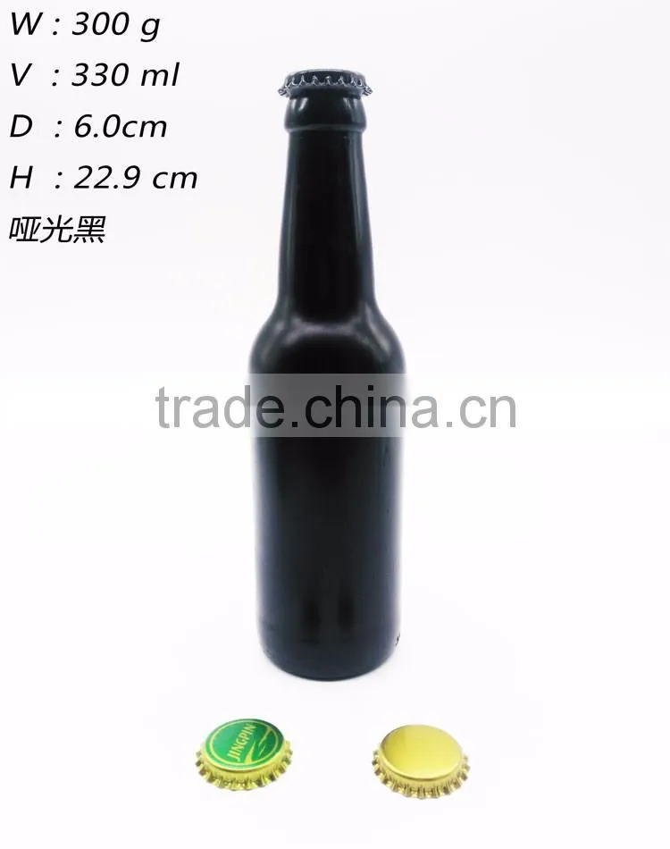 330ML amber beer glass bottle, customized logo
