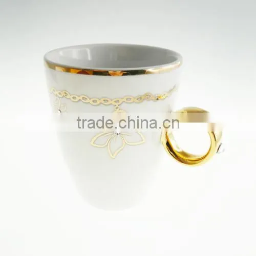 Alibaba Express Ceramic Vicacci Flower Ring Mug Made With Swarovski ElementsV2008A-093NBC-CC (WS1059-130807)