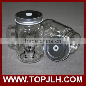 China professional logo printed sublimation Glass cup Mason Jars