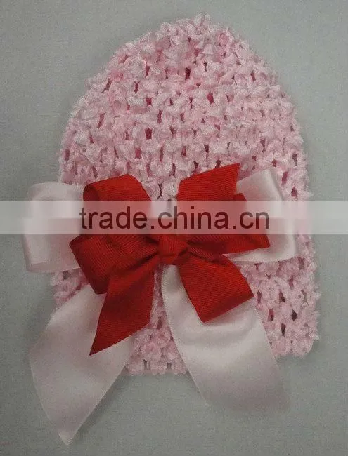 Hair band cap with 2layers butterfly organic cotton beanies for infant and toddle