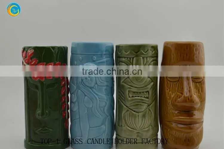 Customized Ceramic tiki mugs wholesale