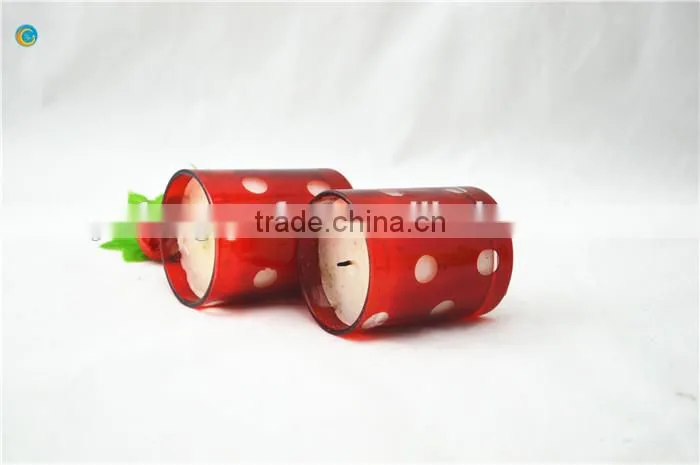 red lovely glass candle holder