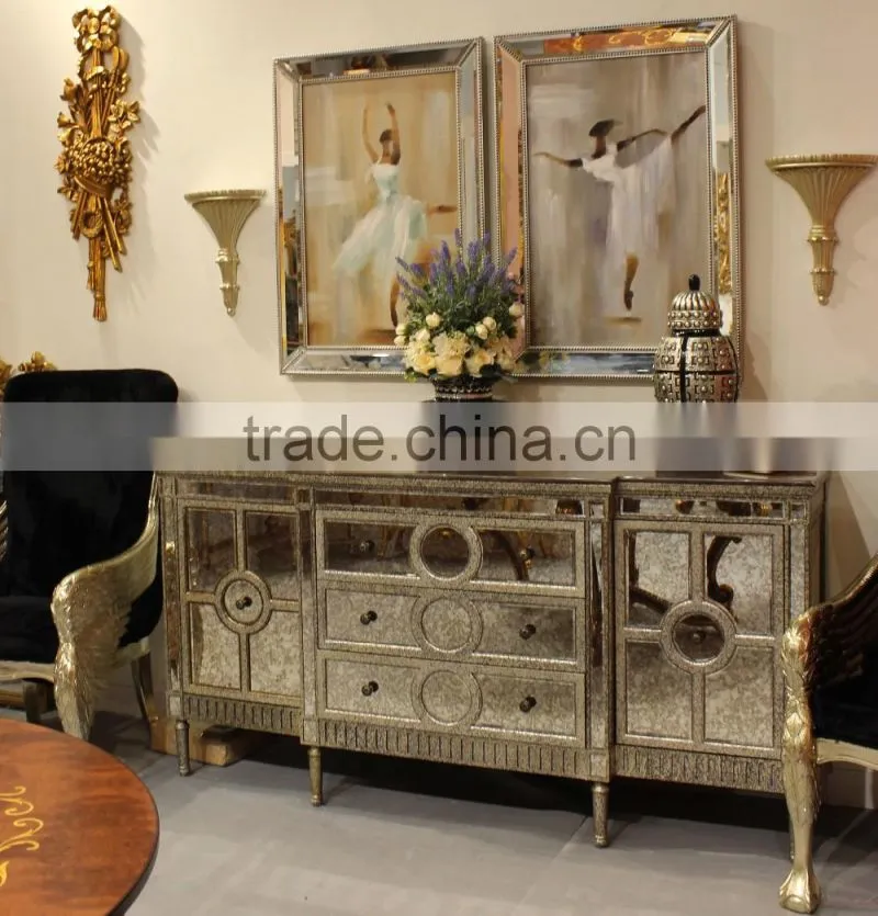3 drawers living room furniture solid wood cabinet