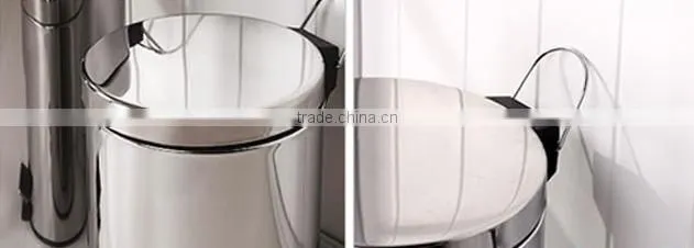 pictures printing 410# stainless steel dustbin/trashcan with good quality