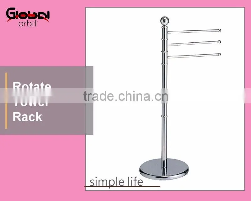 Stainless steel simple style towel rack, bathroom rotate towel hanger