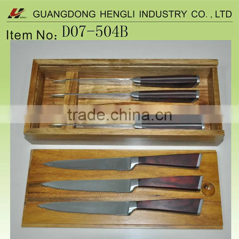 4pieces high quality steak knife set with bamboo box