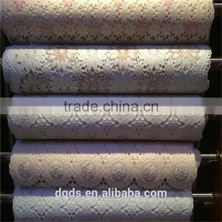 China factory Rectangle lace oilproof dining table cover easy care pvc printed table cloths