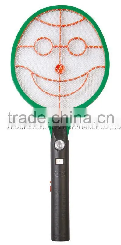 ZHOUYU new design custom kind smile net rechargeable electric mosquito light racket device to kill mosquitoes
