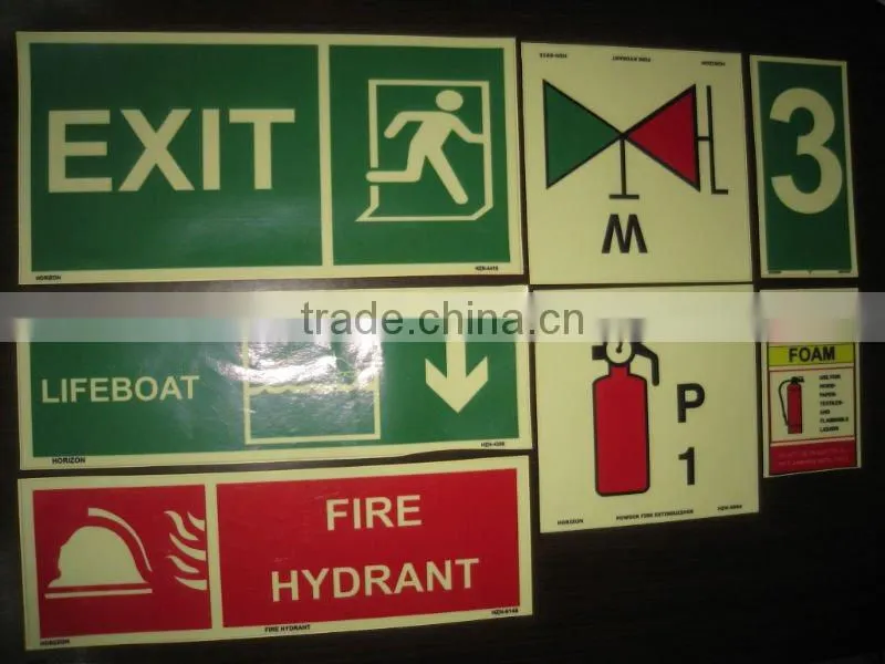 Photoluminescent film, luminscent paper for safety sign, glow sign