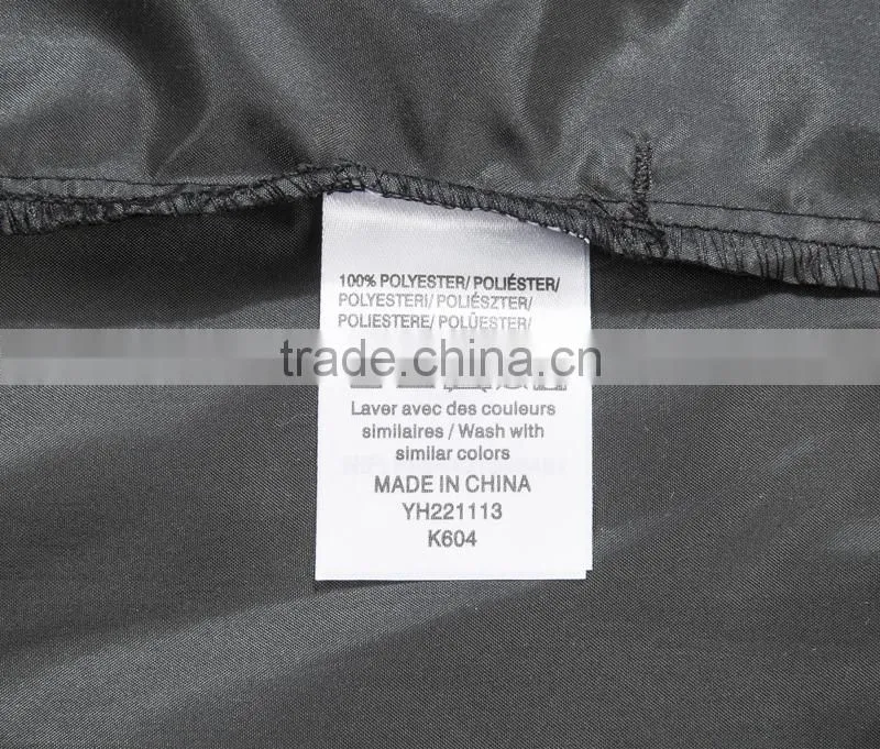 Manufacturer From Jiangxi Men's Waterproof Jacket Black Color Open Fly with Zipper 100% Polyester AC Coated With 1x1 Rib