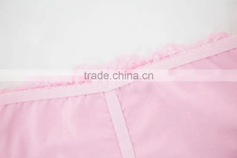 Pink 95% Cotton 5% Spandex with Lace Sexy Fancy Woman Underwear