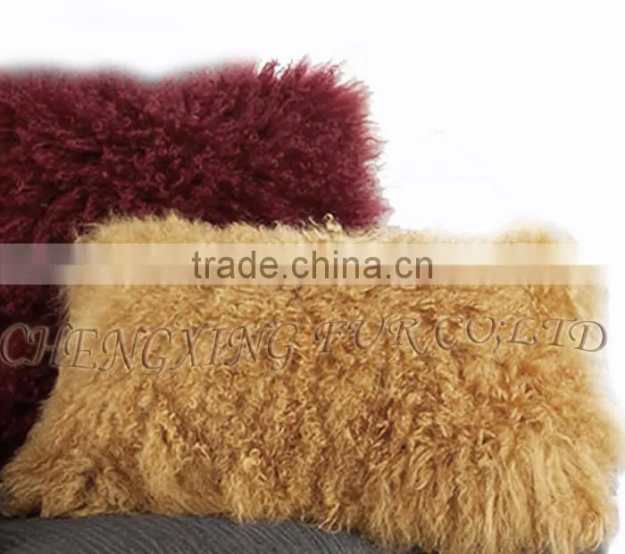 CX-D-01 Genuine Mongolian Lamb Fur Cushion Covers/ Pillow