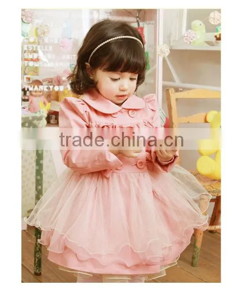 Girl Trench Coat Wind Jacket Baby Dress Kids Clothes Outwear Autumn Winter 2-7Y