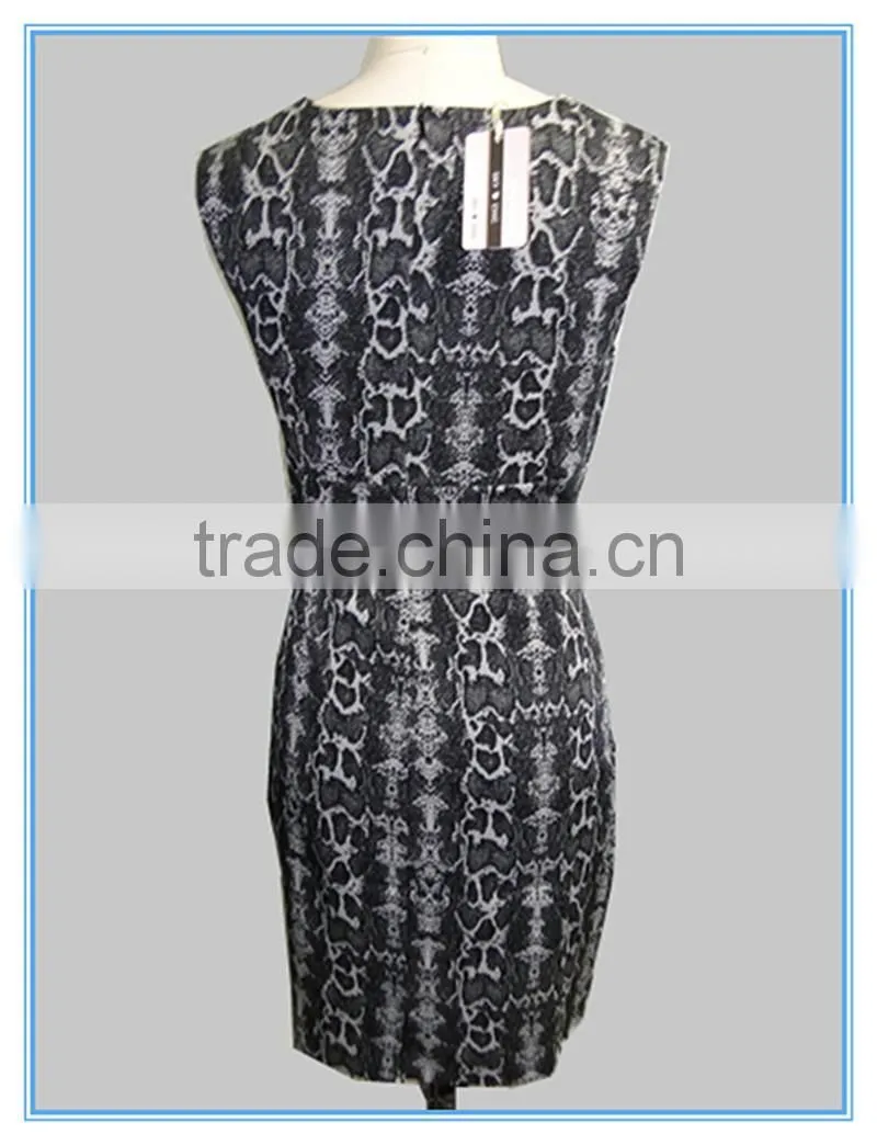 Ladies Fashion Cotton Spandex Frocks Casual Dresses With Belt