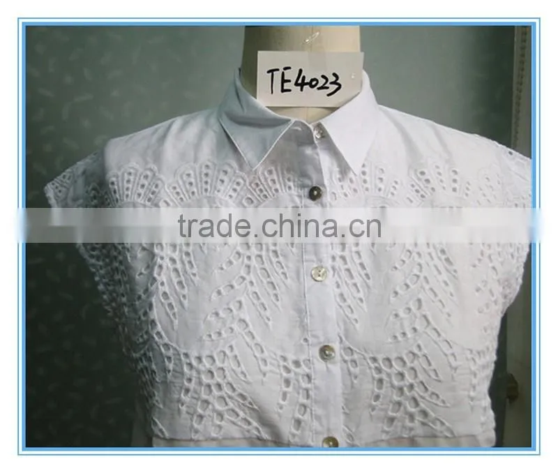 2016White Cotton Hollow Out Women Vest