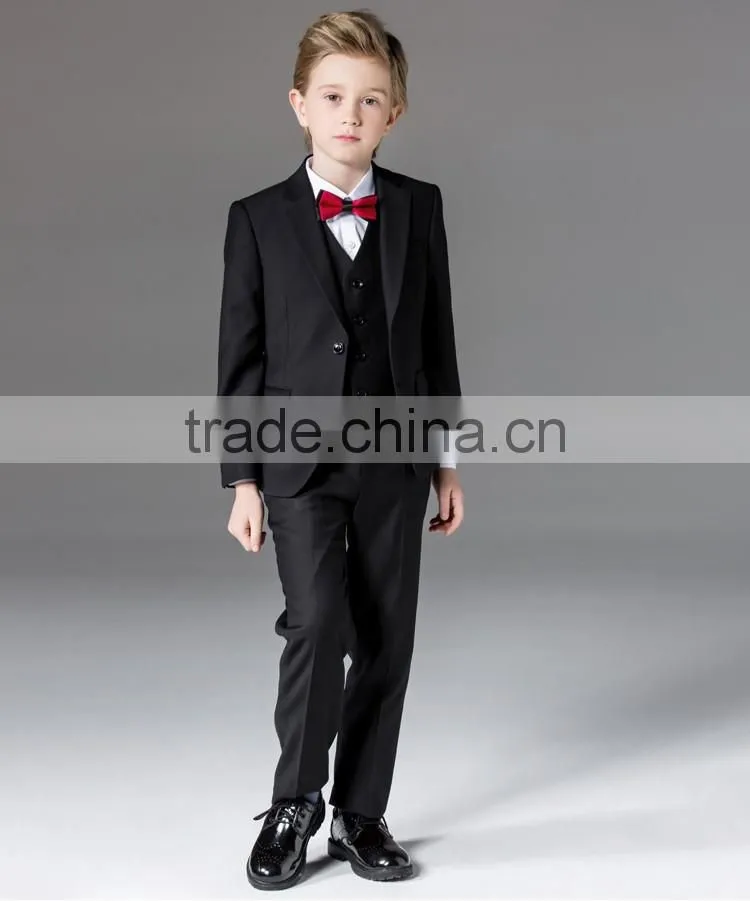 ELPA NXB0083 British style slim black fancy 3 piece designer kids boys suits
