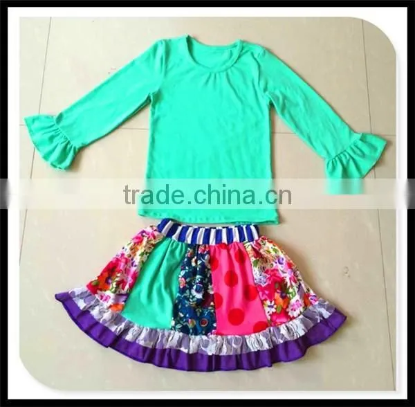 Easter festival spring girl ruffle set baby girl easter rabbit printed and pink arrow style fashion boutique girl dress clothing