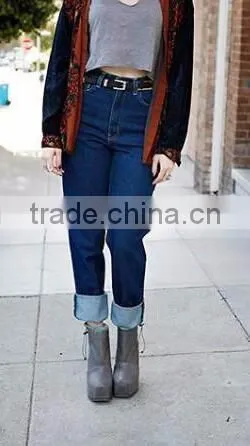 Runwaylover EY0632P New Fashion 2017 Women High Waist Vintage Haren Denim Jeans