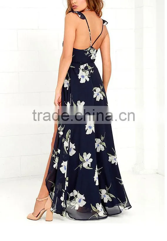New Design pattern fashion girls party dress high quality floral print 2017clothing