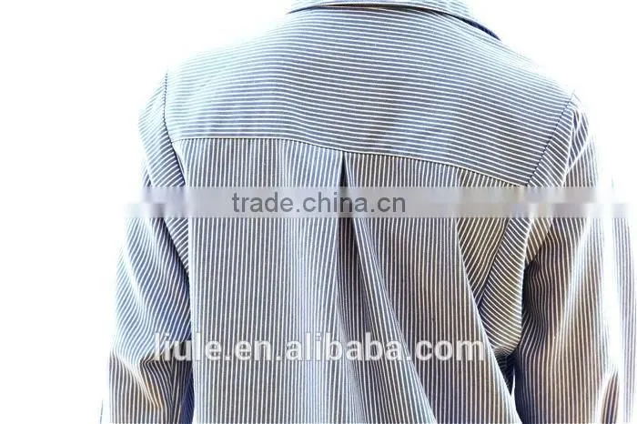 New design stripe ladies long sleeve blouses high quality striped shirt