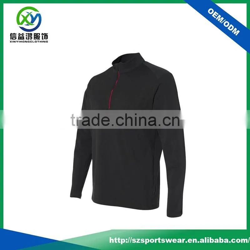 OEM 90/10 Polyester / Elastane Mesh Stitching Quarter-Zip Mens Sweat Pullover