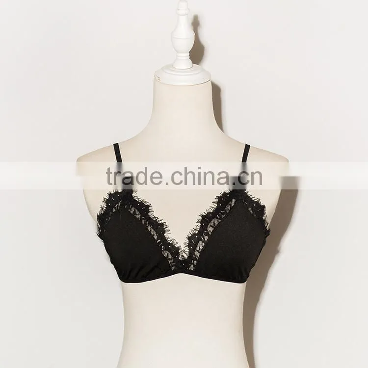 hot sexy young lady transparent lace top bra