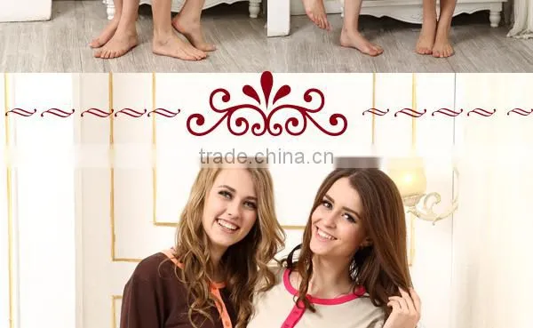 Fancy nightgowns for women plus size leopard design winter long sleeve pajama round neck women nightgowns