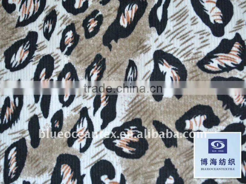 11 Wale Printed Corduroy Fabric Leopard Print Fabric Corduroy Factory In Huzhou City,Zhejiang