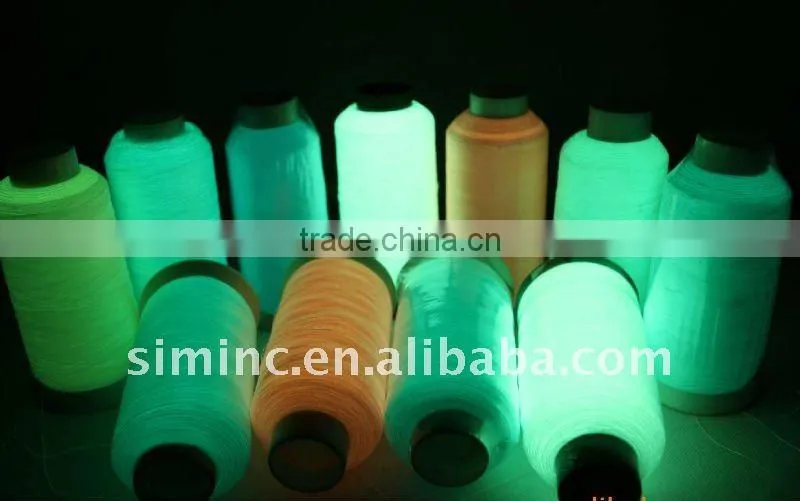 market popular glow thread/1000m/cone Glow In The Dark Embroidery Thread,glow thread,Luminous thread