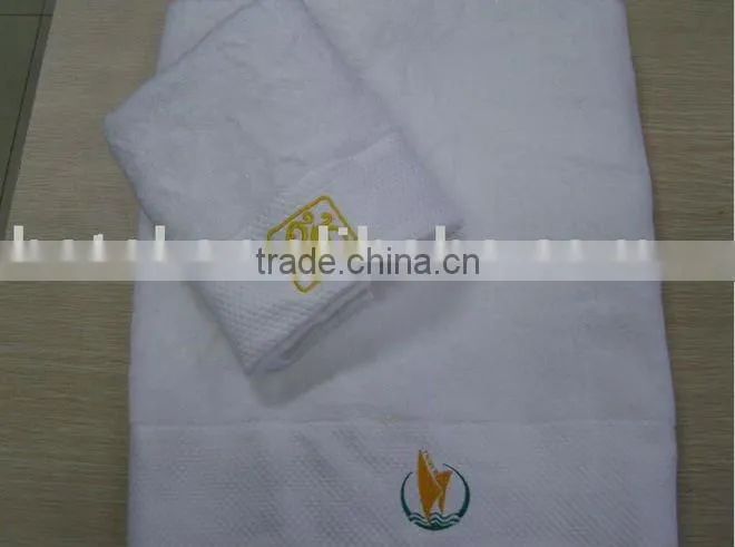 Custom logo hotel dobby border towels