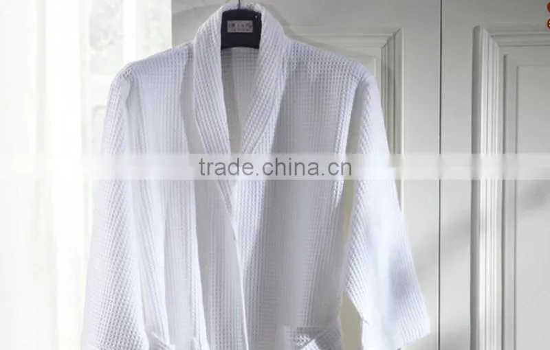 best selling white waffle bathrobe 100% cotton