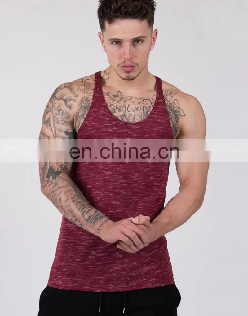 available color slub blank mens gym vest